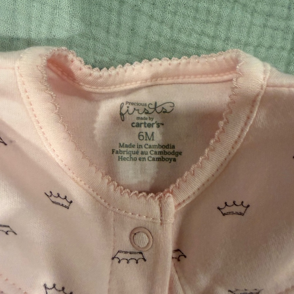 Carter's Light Pink Footed One-Piece Sleepwear with Hat & Mittens - Picture 4 of 5